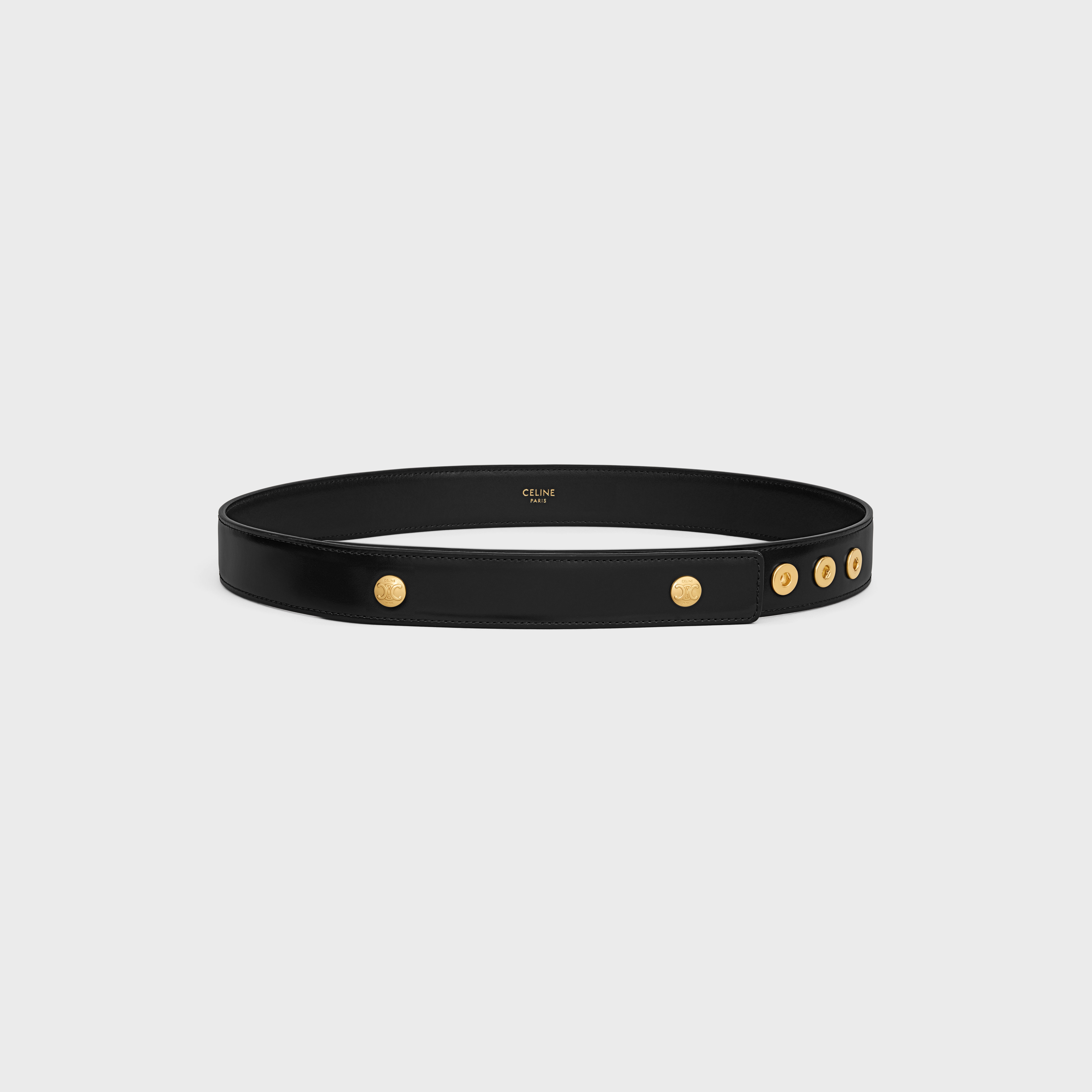 SNAP BELT 28 IN Taurillon Leather - BLACK | CELINE